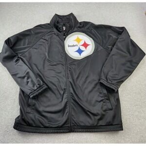 XXL Pittsburgh Steelers NFL Synergy Track Jacket Zip Up Fleece Lined Black G-III